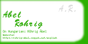 abel rohrig business card